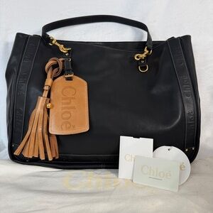 Chloe Black and Tan Leather Shoulder Bag
